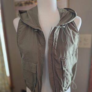 Love Tree Olive Green Hooded Utility Vest